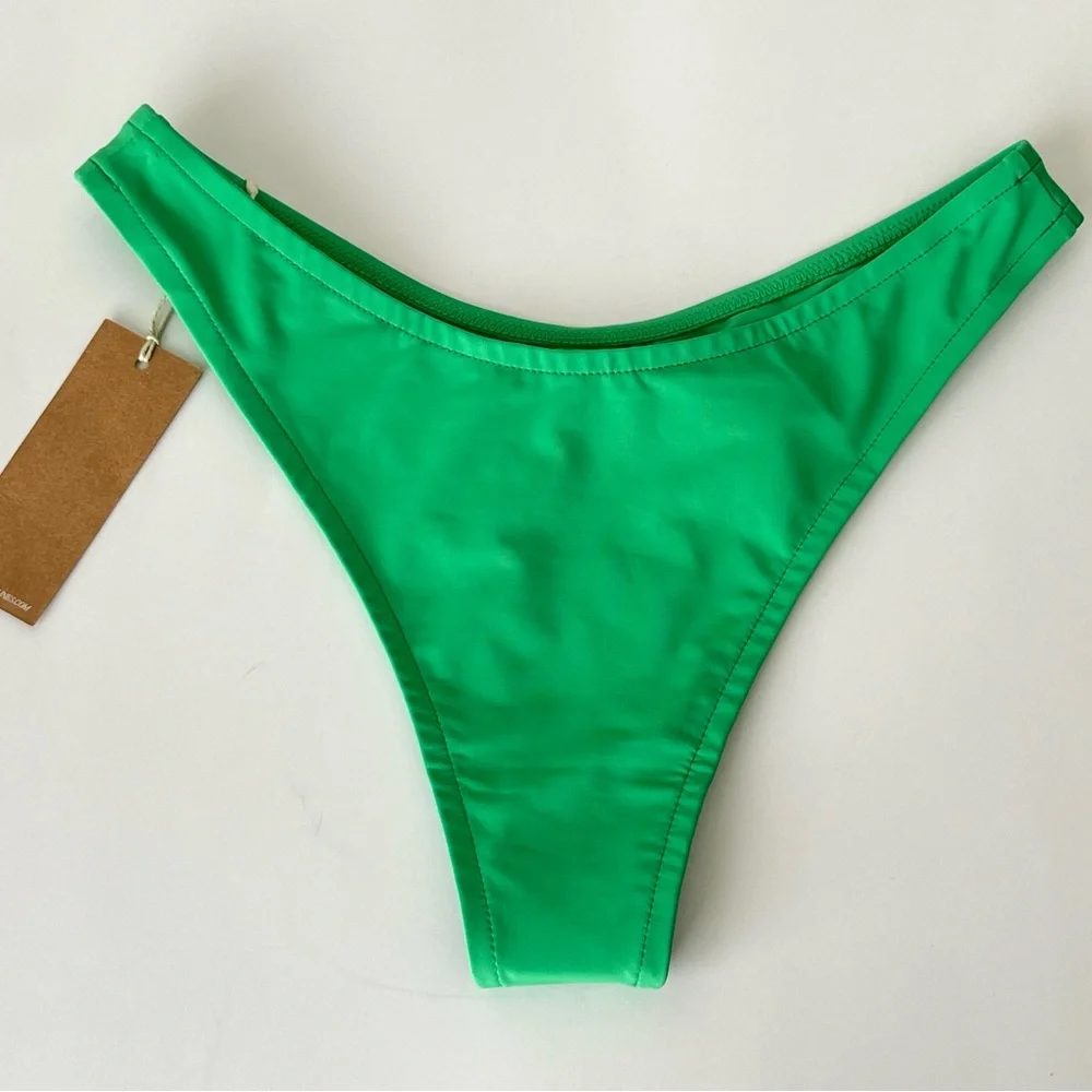Tan Lines by Sivan Ayla Fiji cheeky bikini bottom green NWT small - Picture 5 of 8